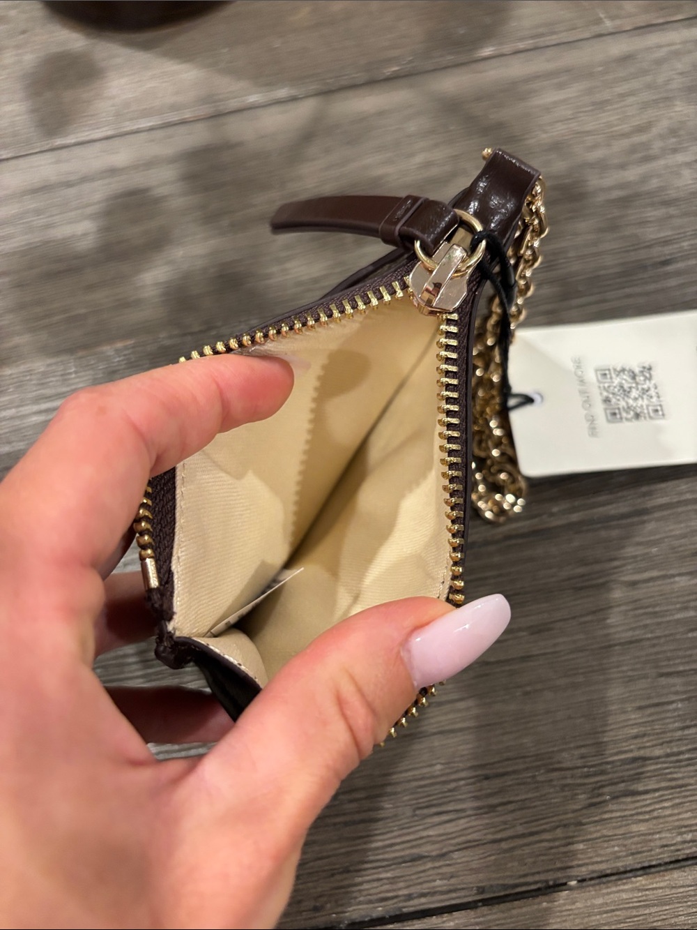 Ted Baker Brown Leather Mini Chain Cardholder Crossbody - Picture 4 of 4